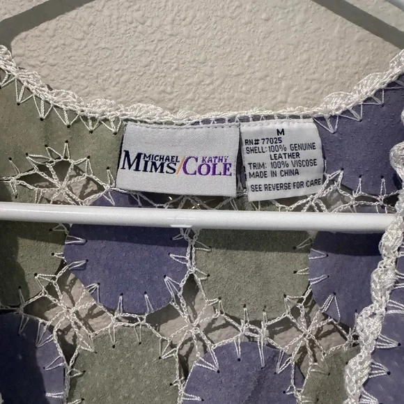 Vintage Purple and Green Patchwork Crocheted Vest - Picture 4 of 9